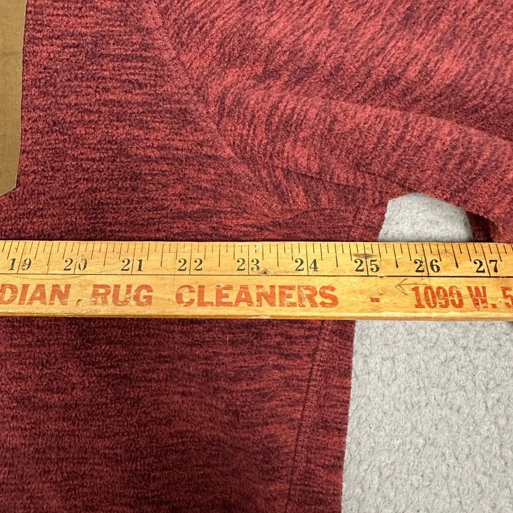 Eddie Bauer Sweater Mens XL Red Heather Quarter Zip Pullover Pocket Outdoor EUC